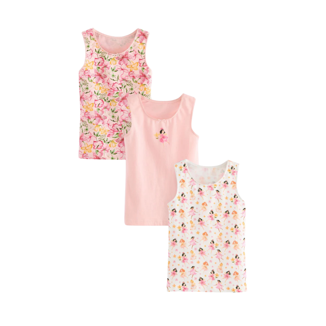 Girls sleeveless undershirts -Pack Of 3