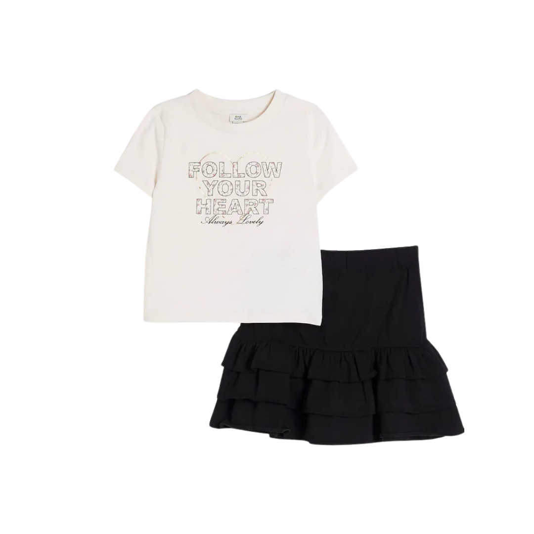 Girls T-Shirt & Skirt Set