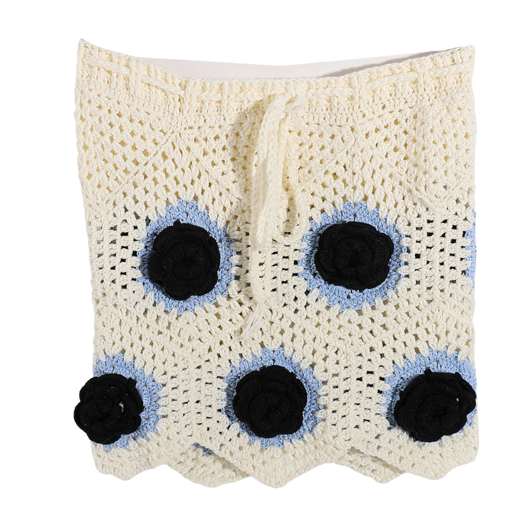 Handmade crochet floral fringe set