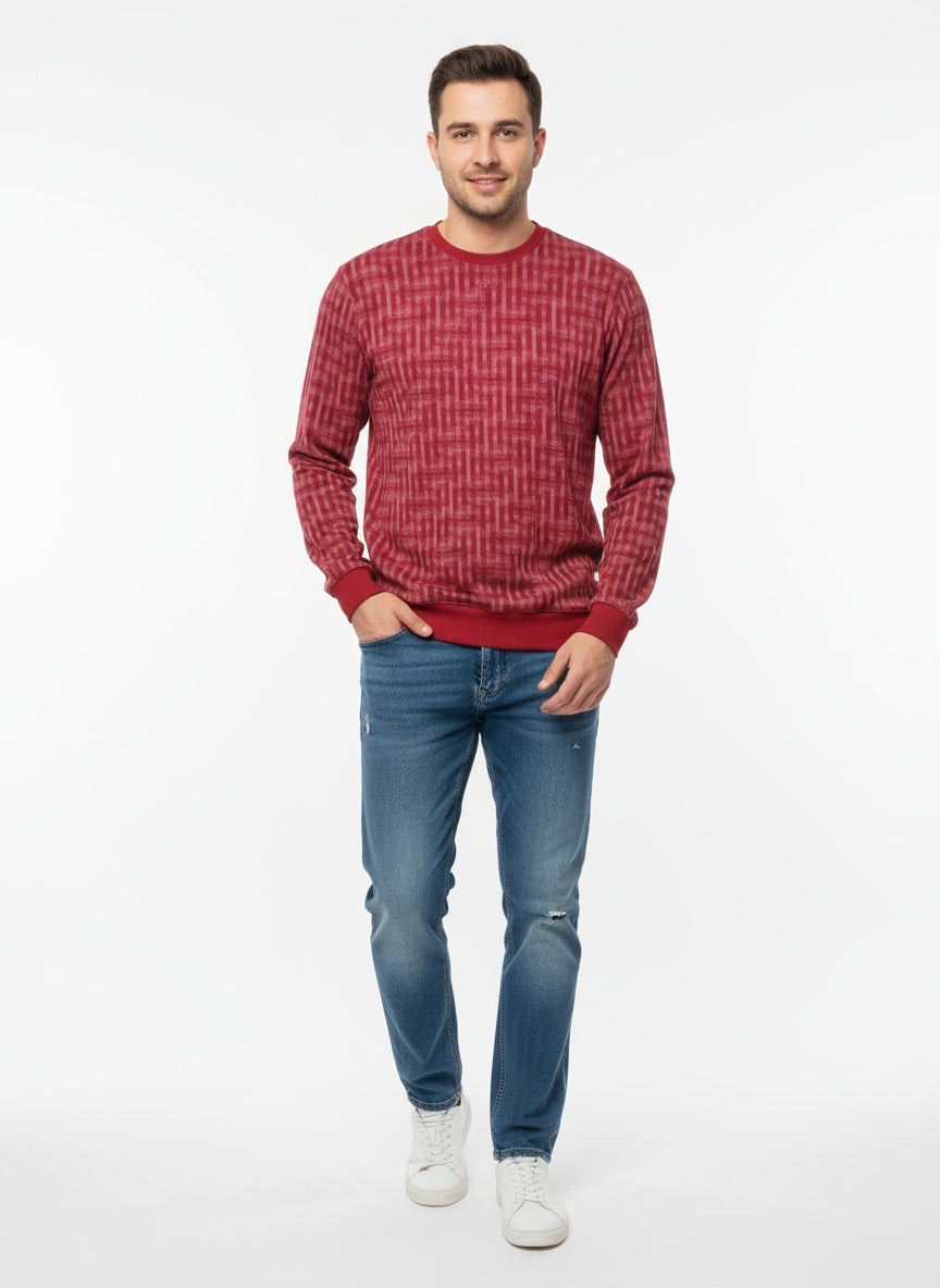 Men’s Textured Crewneck Sweatshirt