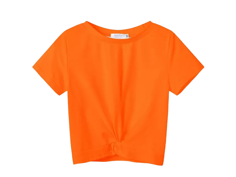 Girls’ Front Twist Short Sleeve T-Shirt