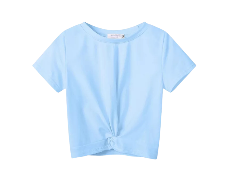 Girls’ Front Twist Short Sleeve T-Shirt