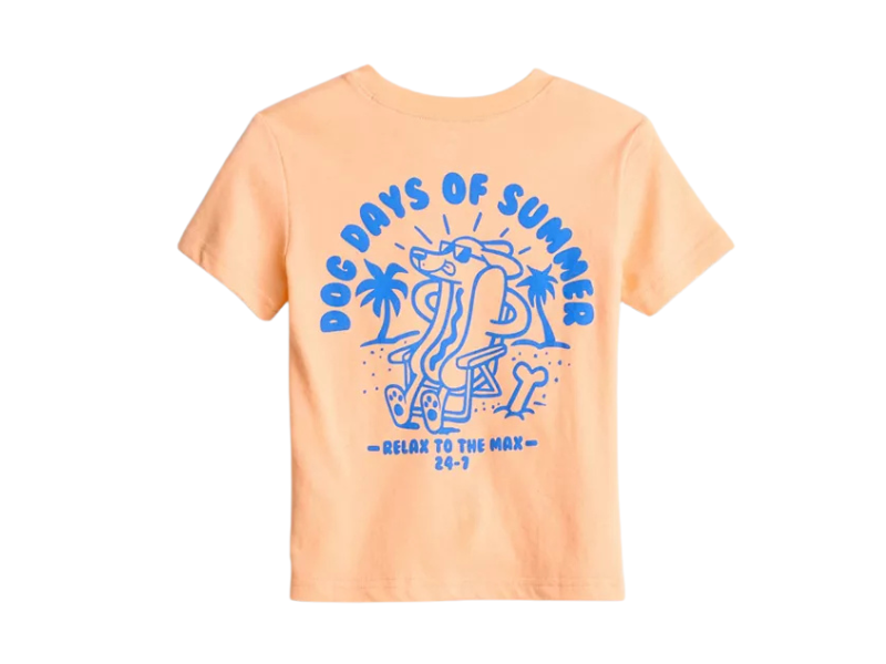 Boys’ “Dog Days of Summer” Graphic T-Shirt – Peach