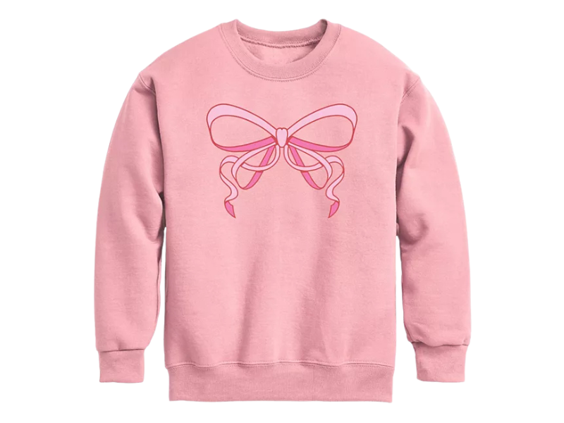 Girls’ Bow Graphic Crewneck Sweatshirt