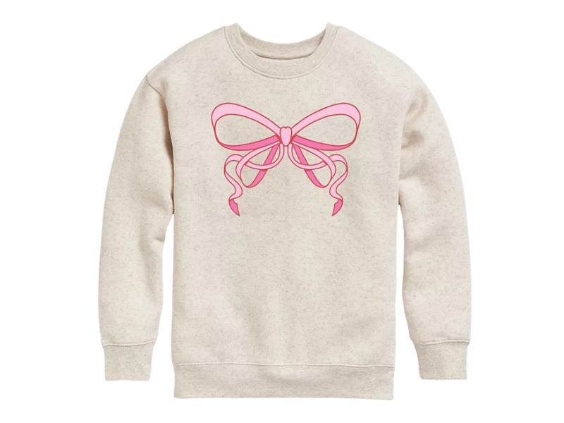 Girls’ Bow Graphic Crewneck Sweatshirt