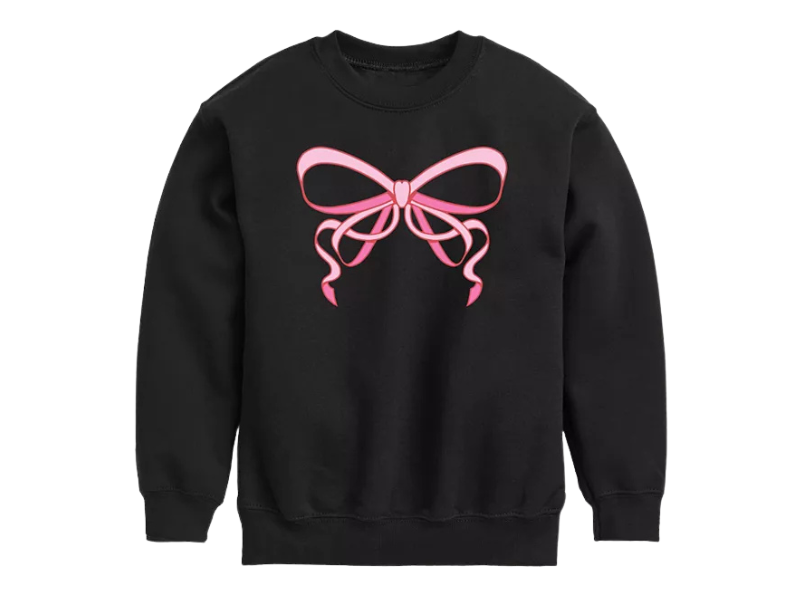 Girls’ Bow Graphic Crewneck Sweatshirt