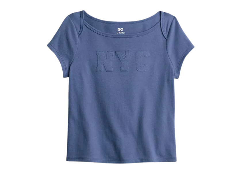 Girls’ NYC Embossed Short-Sleeve T-Shirt