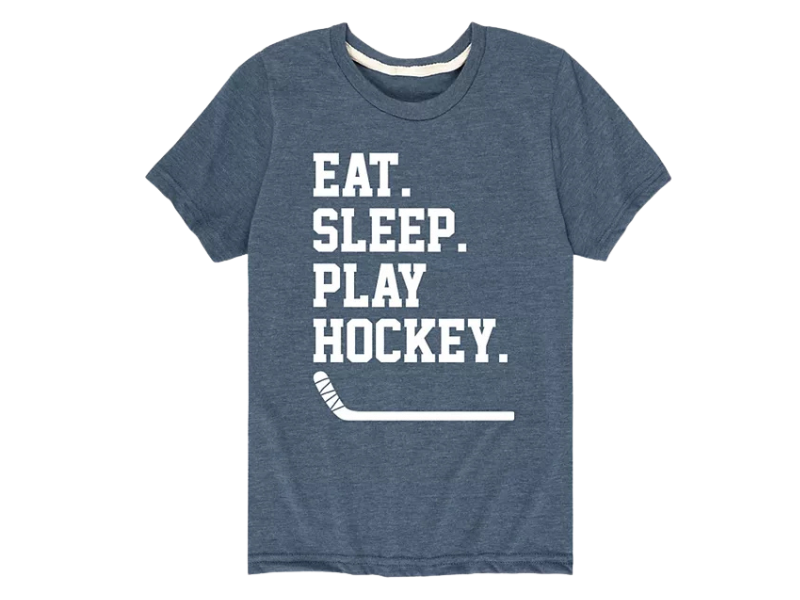 Boys’ “Eat. Sleep. Play Hockey.” Graphic T-Shirt – Short Sleeve Sports Tee