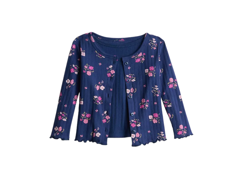 Girls Ribbed Cardigan & Tank Top Layering Set