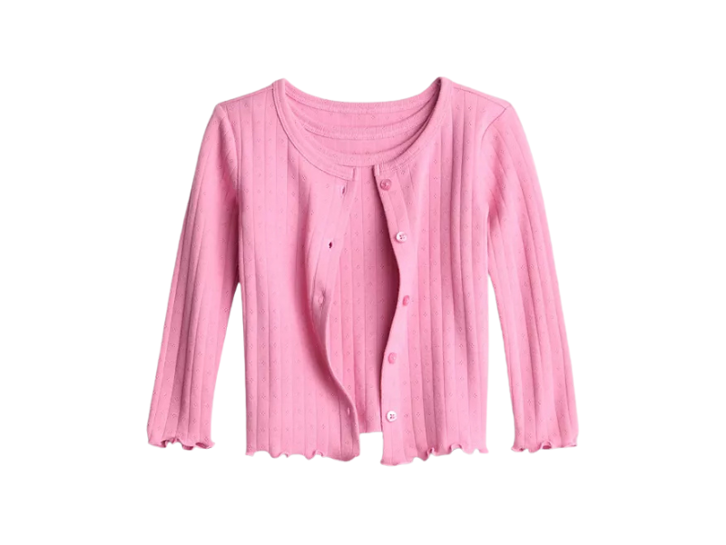 Girls Ribbed Cardigan & Tank Top Layering Set