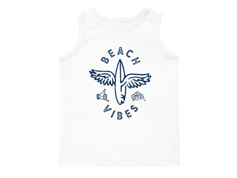 Boys’ “Beach Vibes” Surf Graphic Tank Top