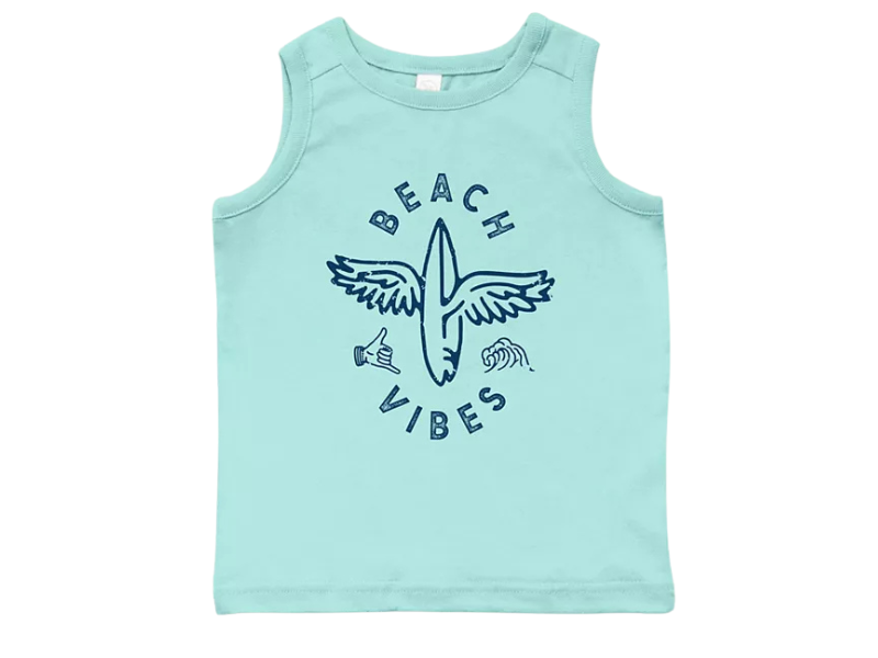 Boys’ “Beach Vibes” Surf Graphic Tank Top