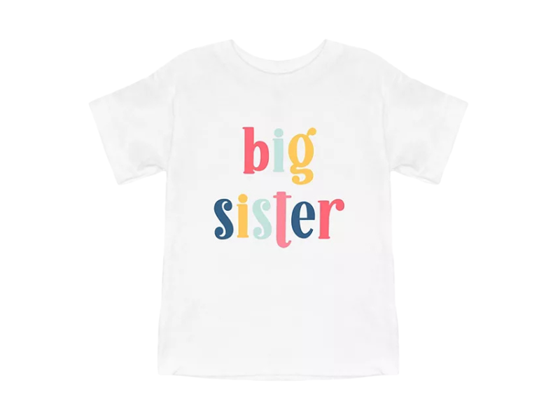 Girls’ “Big Sister” Graphic Short-Sleeve T-Shirt
