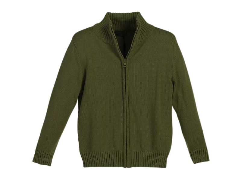Men’s Full-Zip Mock Neck Knit Cardigan Sweater