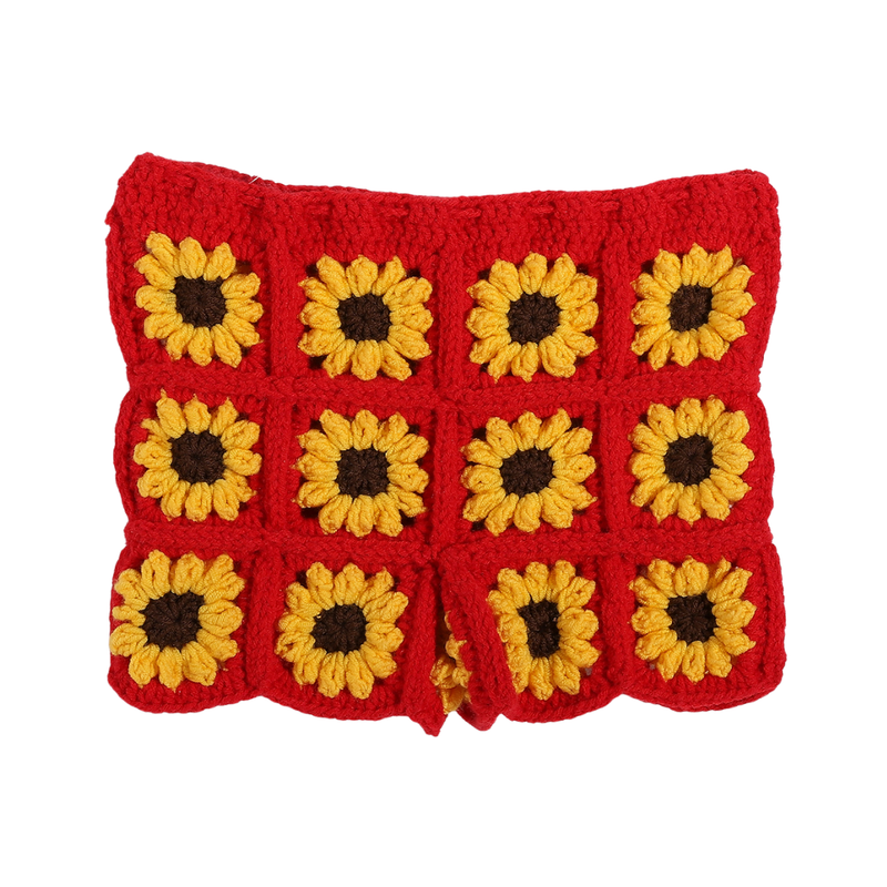Women Handmade Sunflower Crochet Two-Piece Set