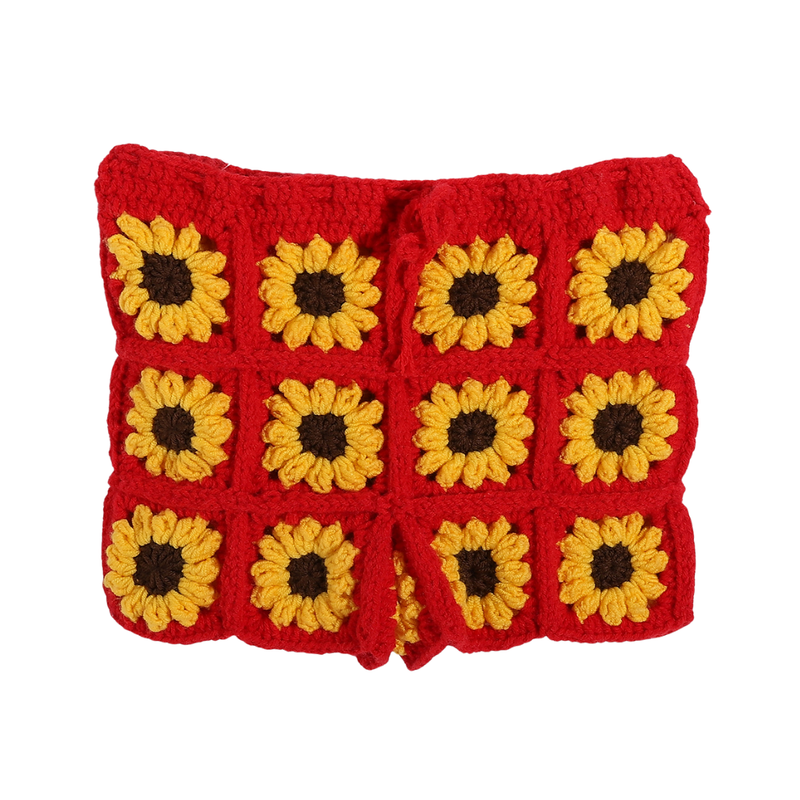 Women Handmade Sunflower Crochet Two-Piece Set