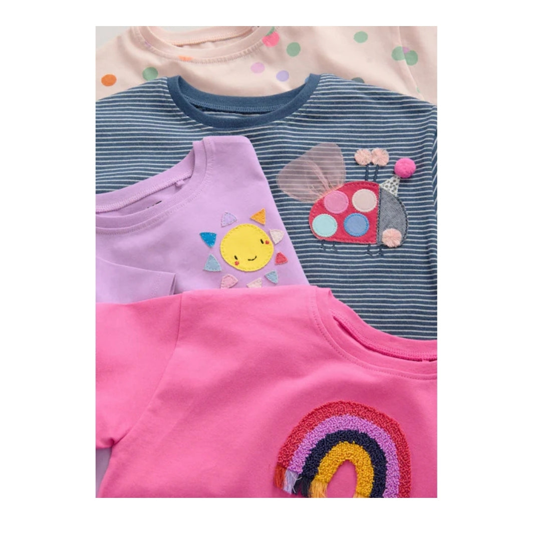 Girls Short Sleeve T-Shirt-Pack Of 4