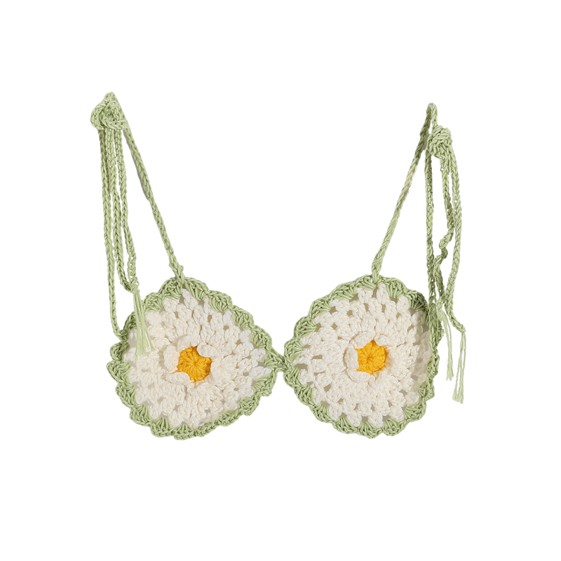 Women Handmade Daisy Crochet Two-Piece Set