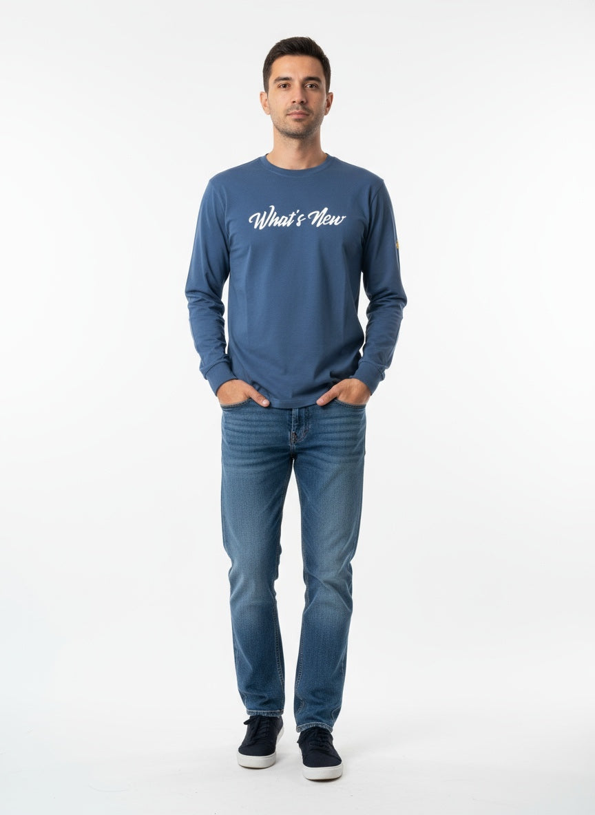 Men’s “What’s New” Long Sleeve Crewneck T-Shirt