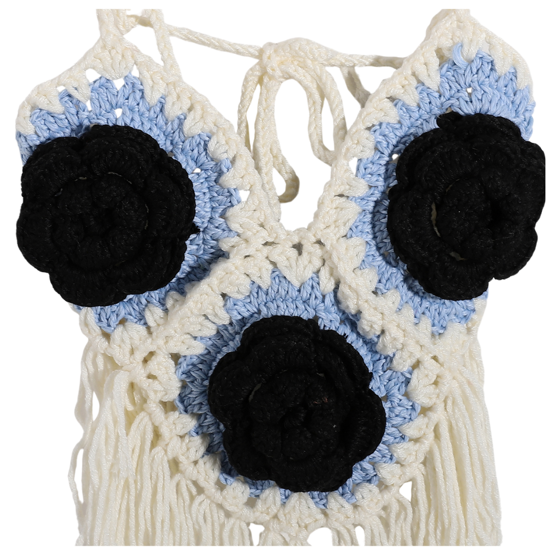 Crochet halter top and skirt matching set