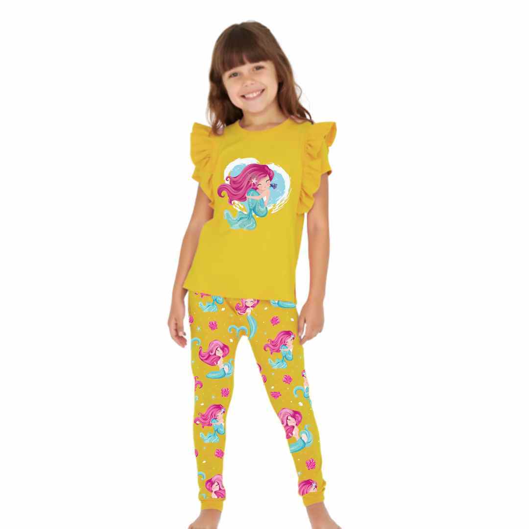 Girls Short Sleeve & Pajama Set