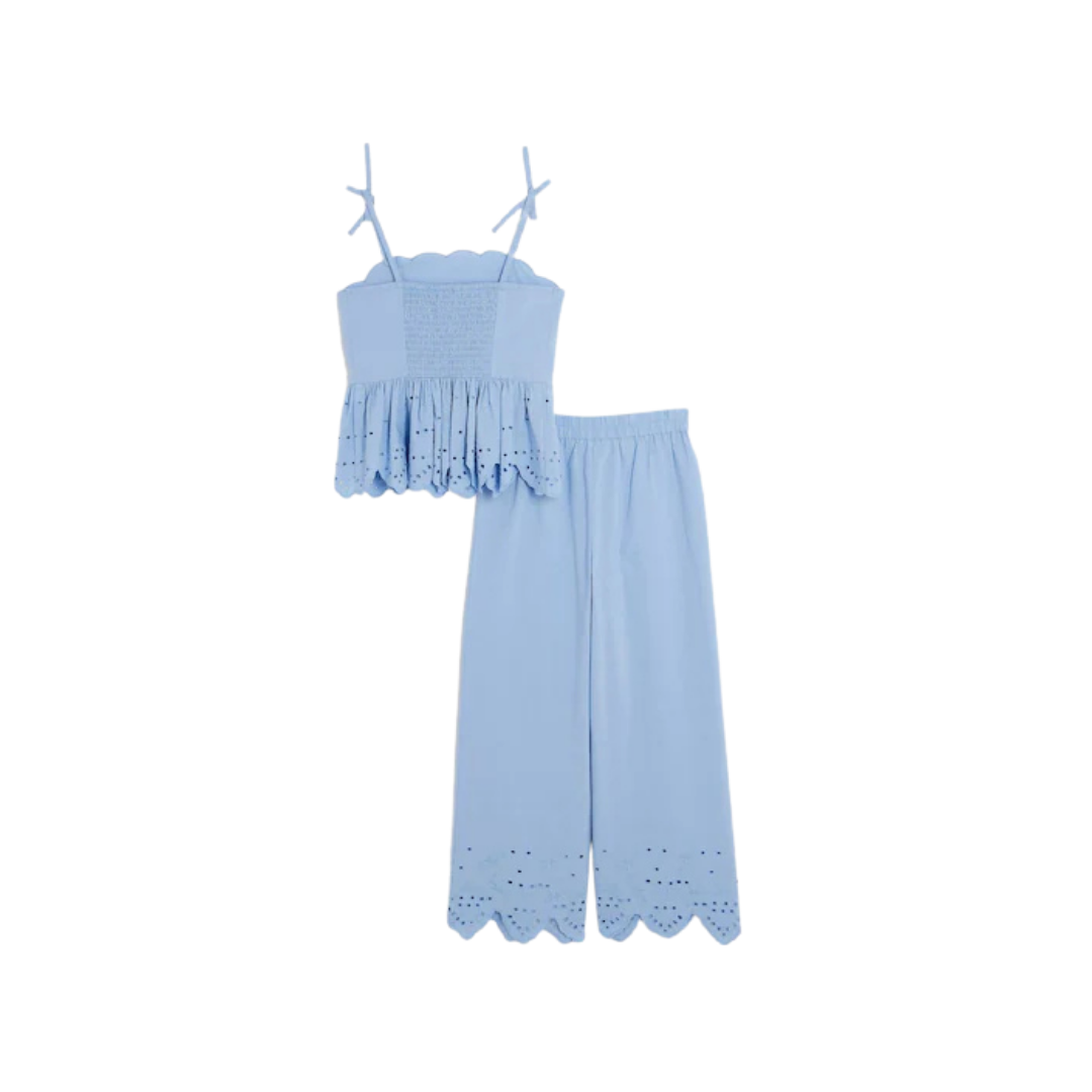 Girls Top & Wide Leg Pants Set