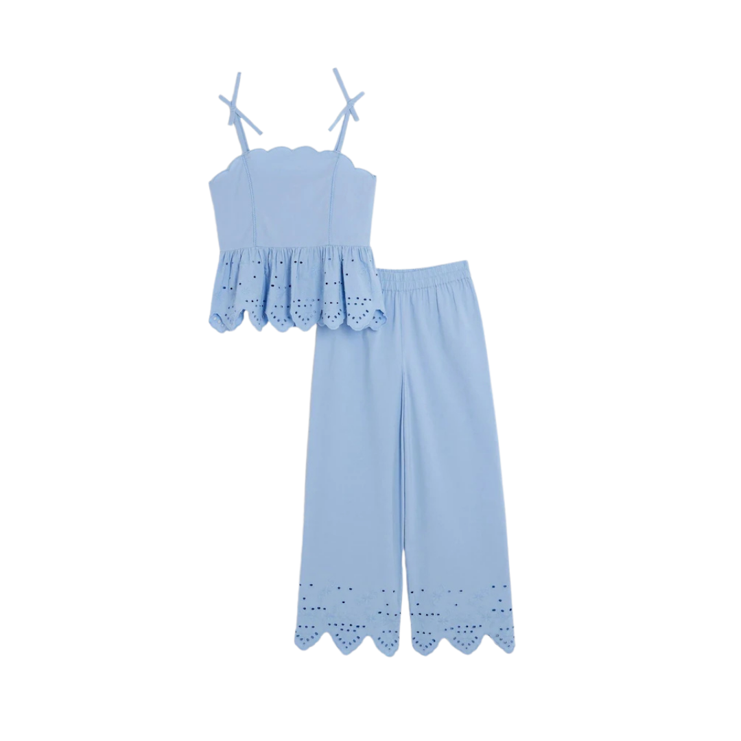 Girls Top & Wide Leg Pants Set