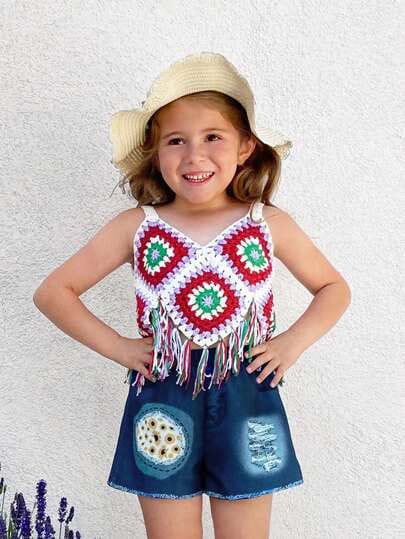 Handmade Baby Crochet Fringe Top
