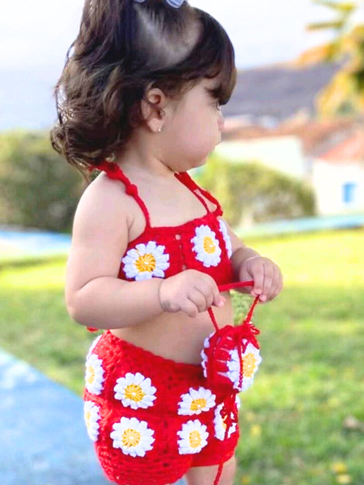 Handmade Trico Baby Girl Set