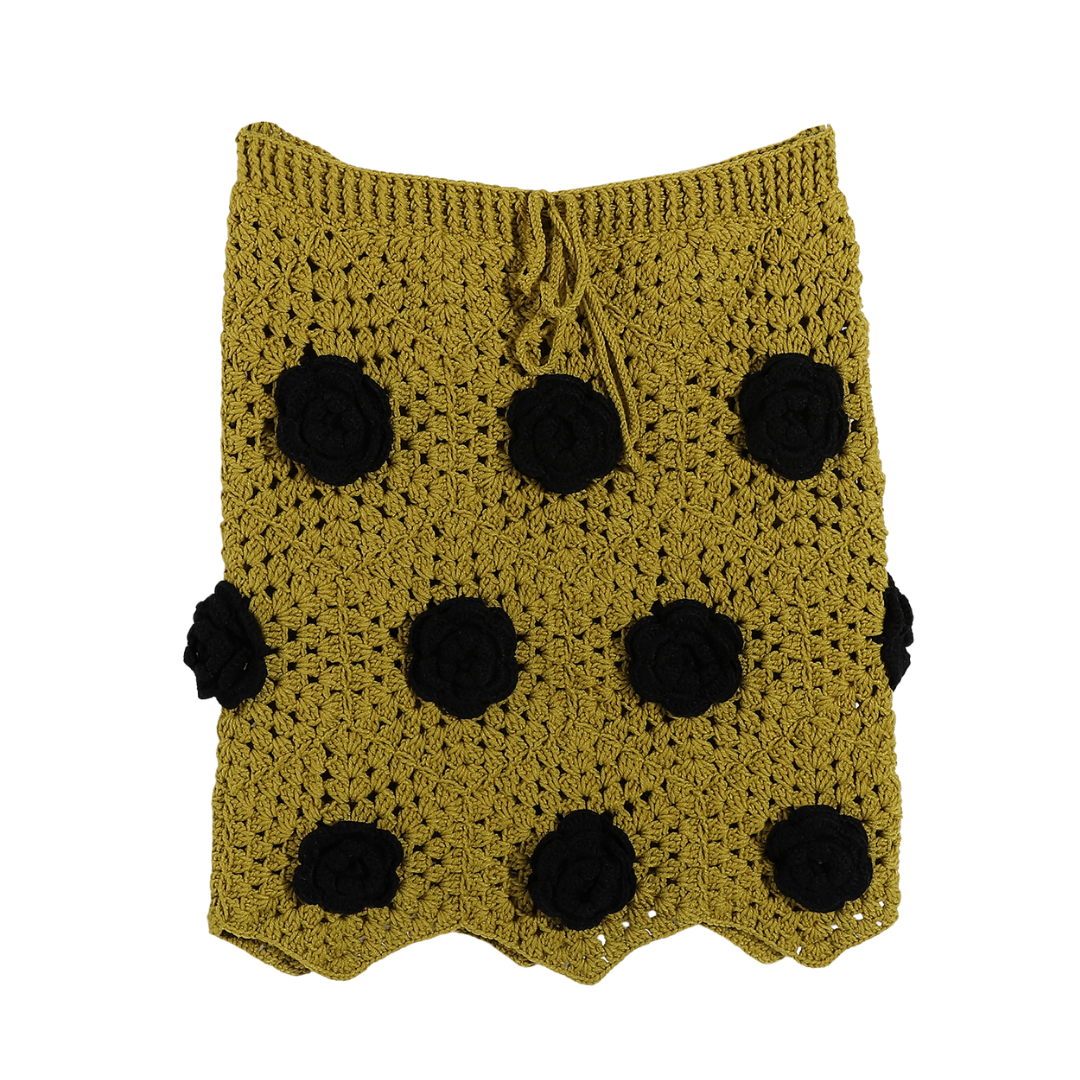Handmade mustard crochet skirt