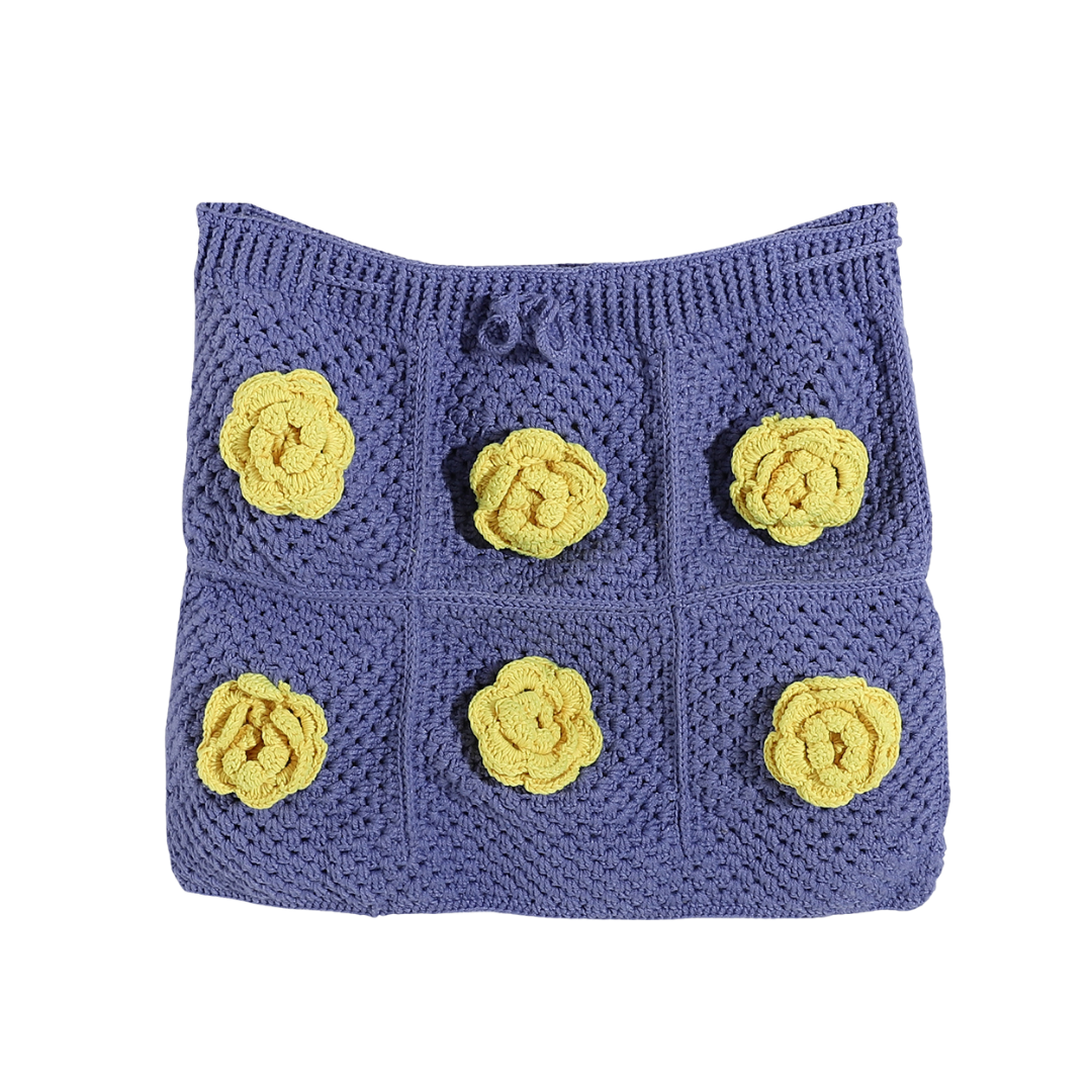 Handmade purple crochet bag