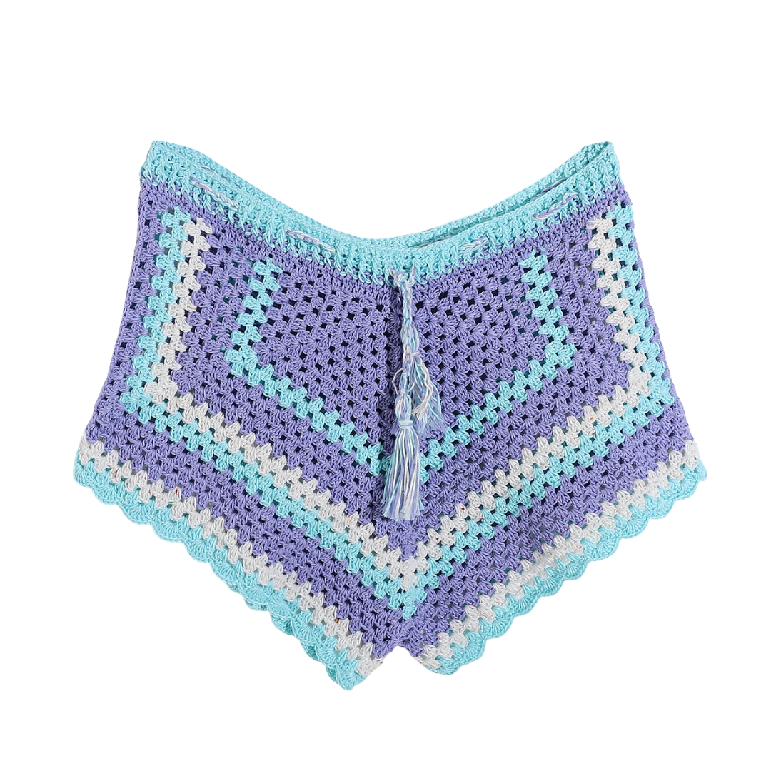 Handmade striped crochet shorts