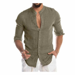 Men Linen Button Down Shirts3