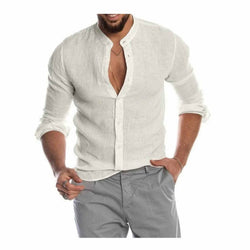 Men Linen Button Down Shirts6