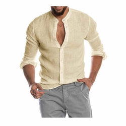 Men Linen Button Down Shirts7