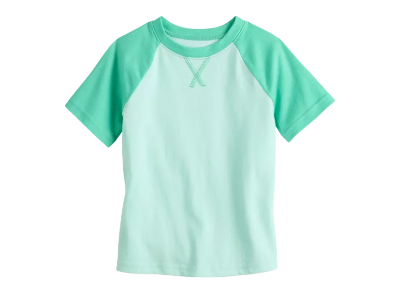 Kids’ Colorblock Raglan Short Sleeve T-Shirt – Mint Green