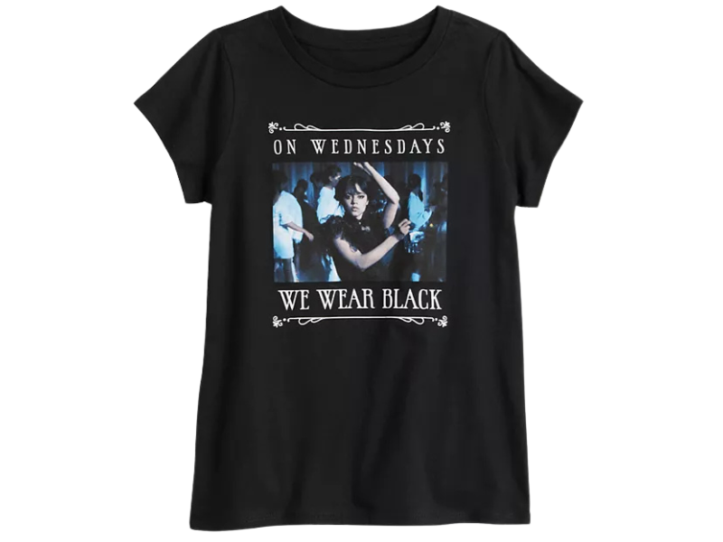 Wednesday “On Wednesdays We Wear Black” Girls’ Graphic T-Shirt