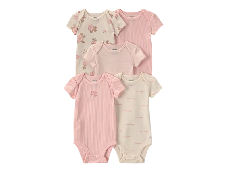 Baby Girls 5-Pack Short-Sleeve Bodysuits
