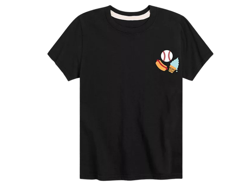 Boys’ Baseball &amp; Snacks Graphic T-Shirt – Black
