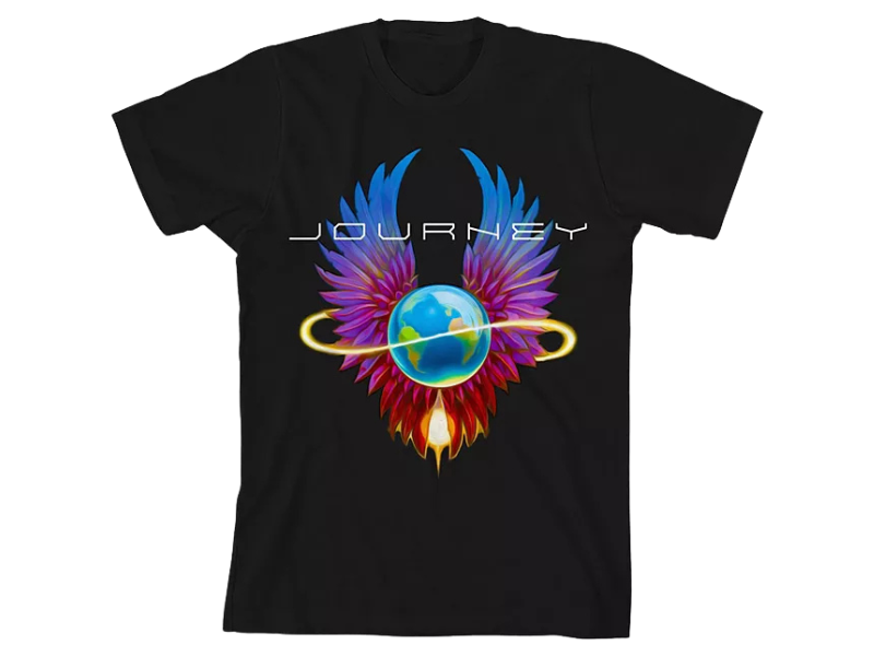 Journey Winged Globe Graphic T-Shirt – Black