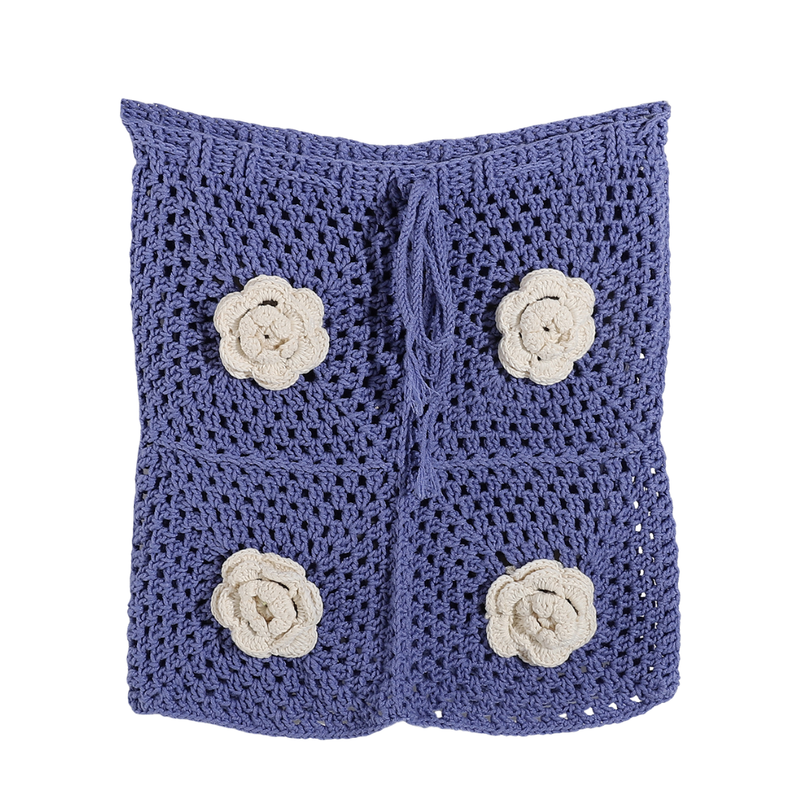 Handmade Crochet Floral Knit Skirt