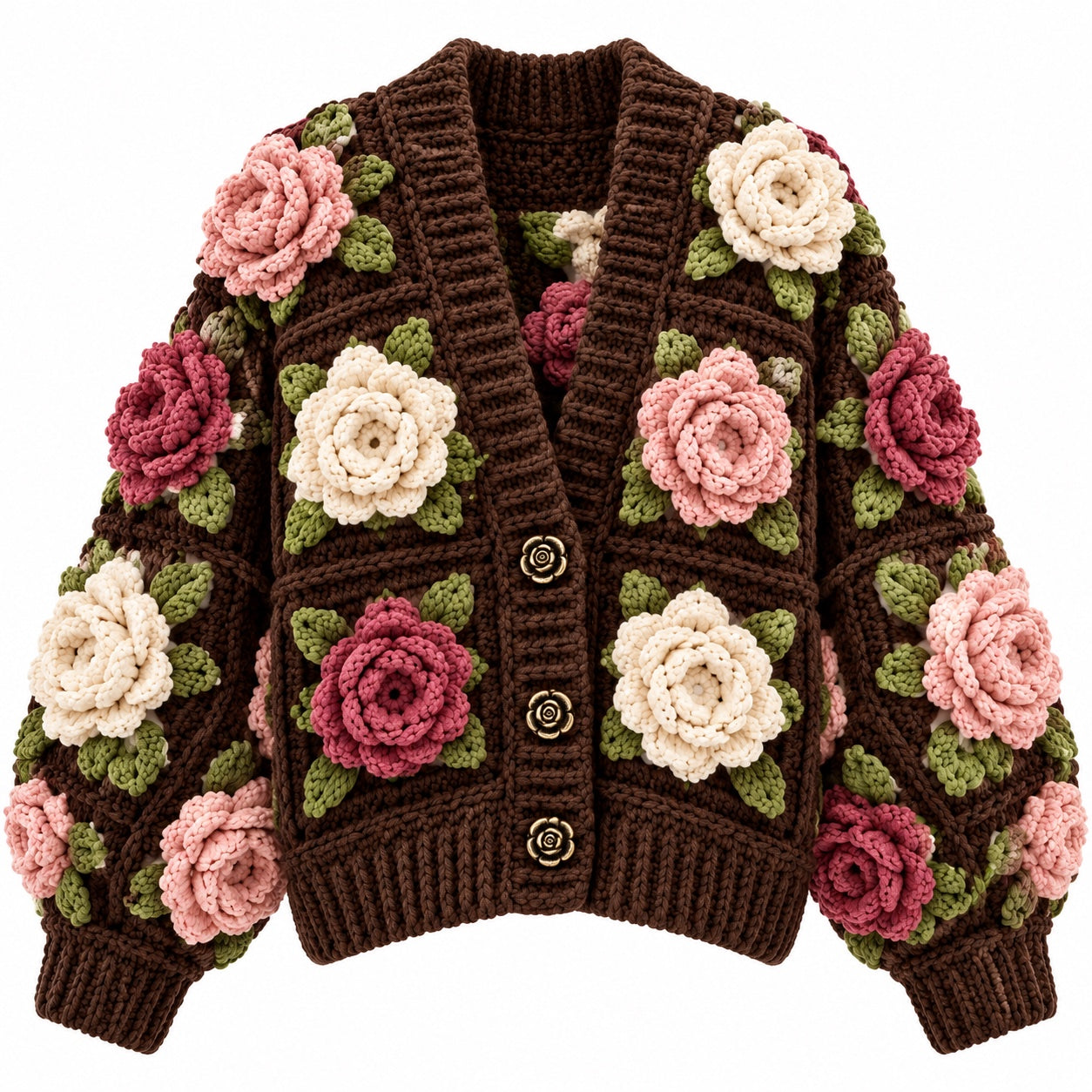 Women Floral Crochet Cardigan