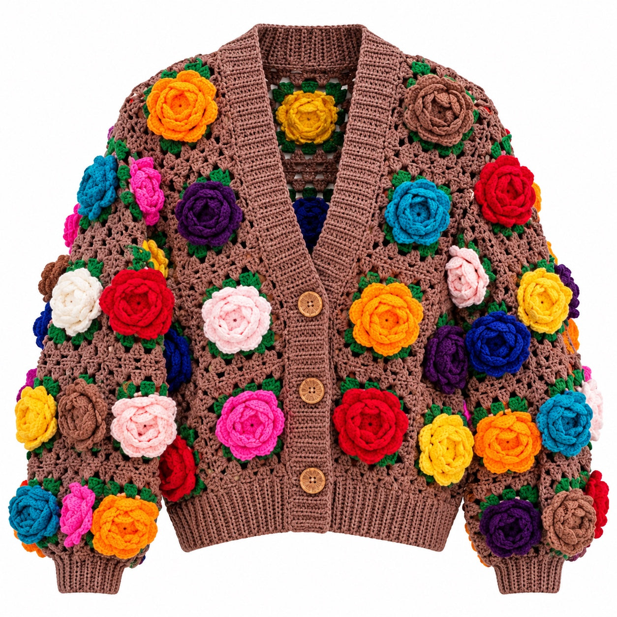 Women Floral Crochet Cardigan