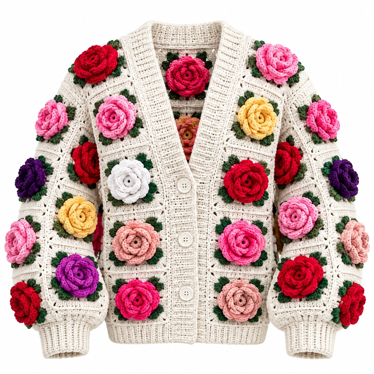 Women Floral Crochet Cardigan