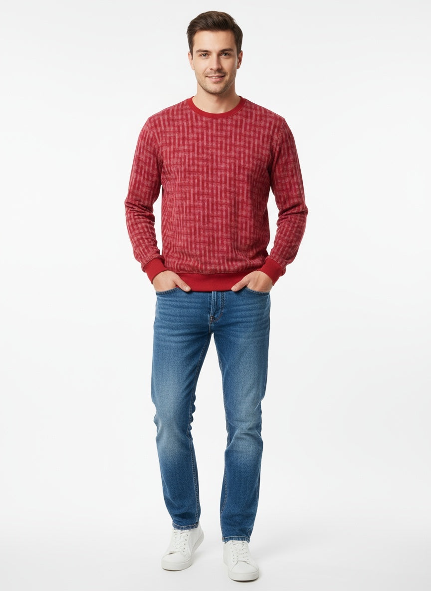Men’s Textured Crewneck Sweatshirt